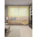 Тюль на шторной ленте Булыжники у берега 310х265 см рисунок природный цвет оранжевый