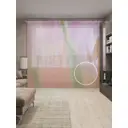 Тюль на шторной ленте Объемная фантазия 310х265 см рисунок природный цвет розовый