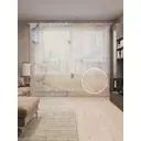 Тюль на шторной ленте Письмо счастья-1 310х265 см рисунок природный цвет коричневый