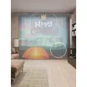 Тюль на шторной ленте Счастливый турист-1 310х265 см цвет оранжевый