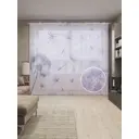 Тюль на шторной ленте Полет одуванчика 310х265 см рисунок растительный цвет фиолетовый