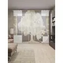 Тюль на шторной ленте Дерево жизни 310х265 см рисунок растительный цвет песочный