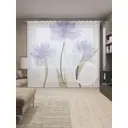 Тюль на шторной ленте Океанский цветок 310х265 см рисунок растительный цвет фиолетовый