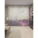 Тюль на шторной ленте Расцветающий закат 310х265 см рисунок природный цвет фиолетовый