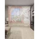 Тюль на шторной ленте Любопытные жирафы 310х265 см цвет оранжевый