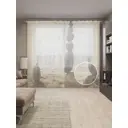 Тюль на шторной ленте Каменный баланс 310х265 см рисунок природный цвет коричневый