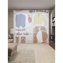 Тюль на шторной ленте Голый ковбой 310х265 см цвет красный