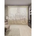 Тюль на шторной ленте Кракен развлекается 310х265 см рисунок природный цвет коричневый