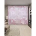 Тюль на шторной ленте Цветочное многообразие 310х265 см рисунок вензель цвет розовый
