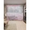 Тюль на шторной ленте Цветущее покрытие 310х265 см цвет розовый