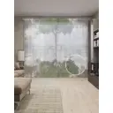 Тюль на шторной ленте Неприступное дерево 310х265 см рисунок растительный цвет зеленый