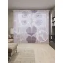 Тюль на шторной ленте Дождевой цветок 310х265 см рисунок растительный цвет фиолетовый