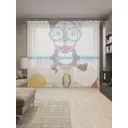 Тюль на шторной ленте Пес-циркач 310х265 см цвет розовый