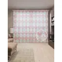 Тюль на шторной ленте Королевское наследие 310х265 см рисунок вензель цвет оранжевый