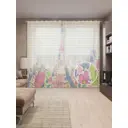 Тюль на шторной ленте Все хотят в париж 310х265 см цвет розовый