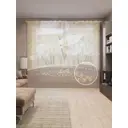 Тюль на шторной ленте Цветочный номер 310х265 см рисунок растительный цвет золотистый