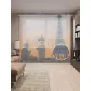 Тюль на шторной ленте Статуя в париже 310х265 см цвет оранжевый