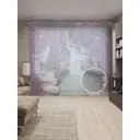 Тюль на шторной ленте Каменистые берега 310х265 см рисунок природный цвет фиолетовый