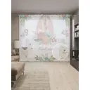 Тюль на шторной ленте Счастливая пасха 310х265 см цвет коралл