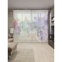 Тюль на шторной ленте Краски путешествий 310х265 см цвет фиолетовый