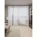 Тюль на шторной ленте Бита и мяч 310х265 см цвет коричневый