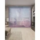 Тюль на шторной ленте Космическое поле 310х265 см рисунок природный цвет фиолетовый