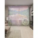 Тюль на шторной ленте Небесное озеро 310х265 см рисунок природный цвет оранжевый