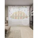 Тюль на шторной ленте Стеклянный дождь 310х265 см цвет оранжевый