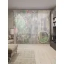 Тюль на шторной ленте Изобилие вазонов 310х265 см рисунок природный цвет коричневый