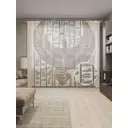 Тюль на шторной ленте Крылья египта 310х265 см цвет коричневый