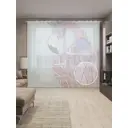 Тюль на шторной ленте Королевский фламинго 310х265 см цвет розовый