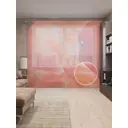 Тюль на шторной ленте Фламинго рядом 310х265 см цвет розовый