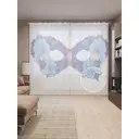 Тюль на шторной ленте Маска с цветами 310х265 см цвет фиолетовый