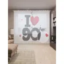 Тюль на шторной ленте Я люблю 90-е 310х265 см цвет красный