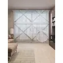 Тюль на шторной ленте Старенькие ворота 310х265 см рисунок растительный цвет серый