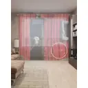 Тюль на шторной ленте Любопытная корова 310х265 см рисунок растительный цвет черный