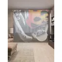 Тюль на шторной ленте Виниловая наклейка 310х265 см цвет оранжевый