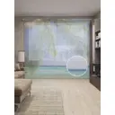 Тюль на шторной ленте Пальма у моря 310х265 см рисунок природный цвет зеленый, синий