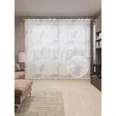 Тюль на шторной ленте Тропический аромат 310х265 см цвет белый
