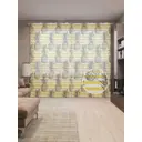 Тюль на шторной ленте Ананасовый порядок 310х265 см рисунок растительный цвет желтый