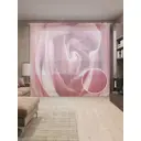 Тюль на шторной ленте Бутон розы 310х265 см рисунок растительный цвет розовый