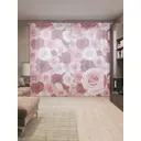 Тюль на шторной ленте Чувственные розы 310х265 см рисунок растительный цвет розовый