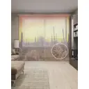 Тюль на шторной ленте Кактусы на закате 310х265 см рисунок природный цвет коричневый