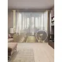 Тюль на шторной ленте Кабинка ретро фуникулера 310х265 см цвет коричневый