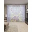 Тюль на шторной ленте Идущие украшенные слоны 310х265 см цвет фиолетовый