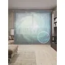 Тюль на шторной ленте Космическая спираль 310х265 см цвет салатовый