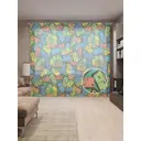 Тюль на шторной ленте Дождь из домино 310х265 см цвет зеленый