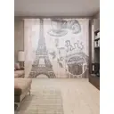 Тюль на шторной ленте Кофе в Париже 310х265 см цвет розовый