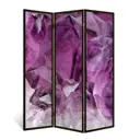 Ширма перегородка для комнаты деревянная "Аметист.Ледяной мир" двухсторонняя с картинкой (абстракция) 3 створки венге 176х140 см 11 кг