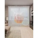 Тюль на шторной ленте Водный баскетбол 310х265 см цвет оранжевый